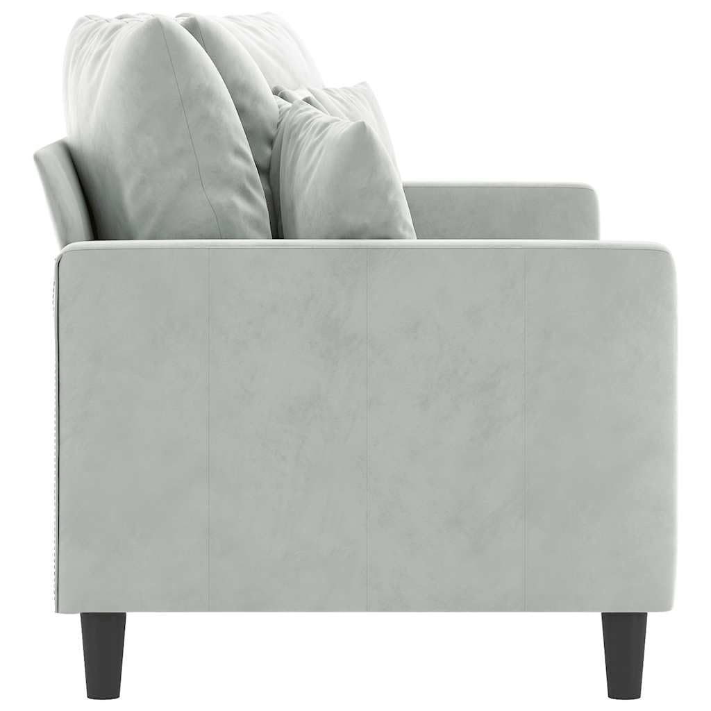 Light Gray Velvet 2-Seater Sofa L925