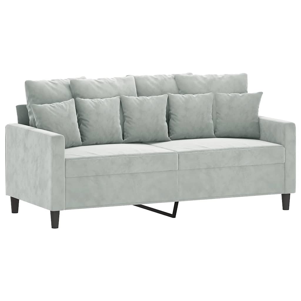 Light Gray Velvet 2-Seater Sofa L925