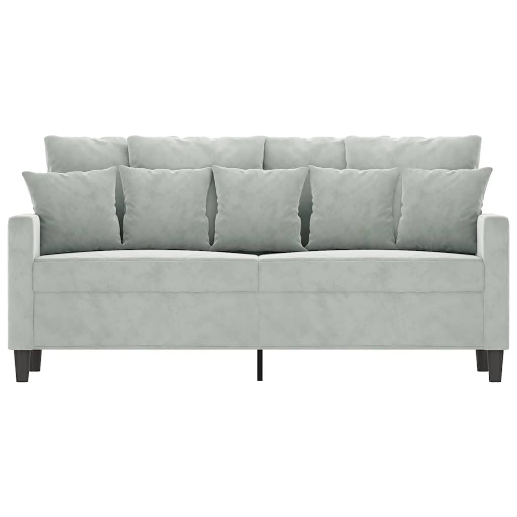 Light Gray Velvet 2-Seater Sofa L925