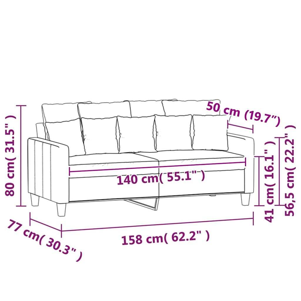 Light Gray Velvet 2-Seater Sofa L925