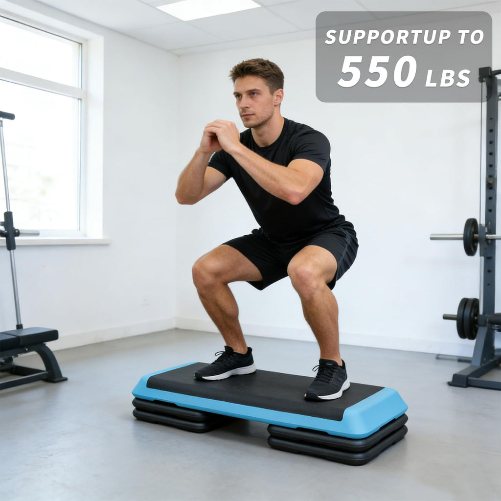 43'' Height-Adjustable Aerobic Stepper with 4 Detachable Risers N79981