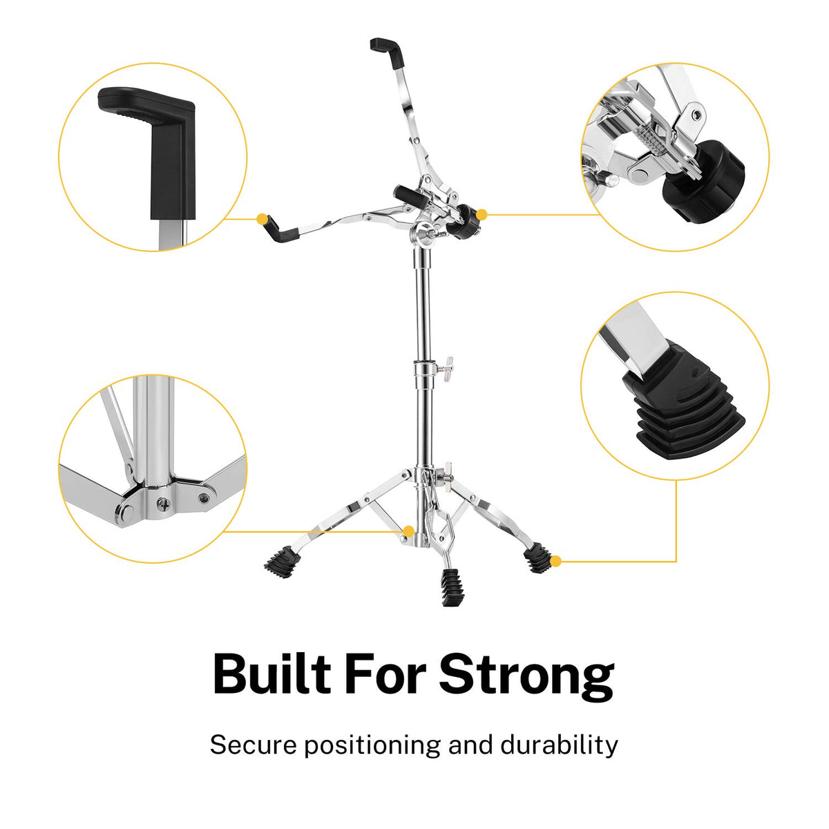 Adjustable Double Braced Snare Drum Stand with Drumstick Holder L652