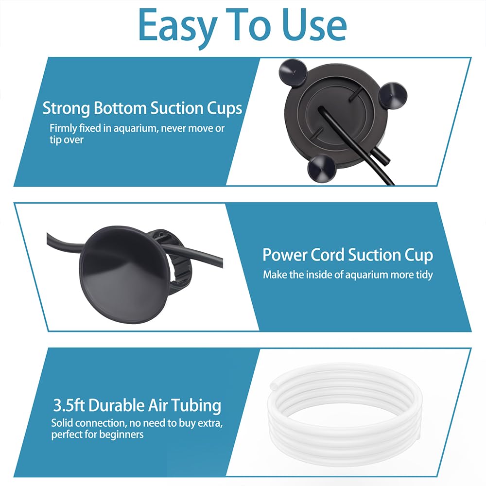 2 Inch LED Air Bubble Stone Disk with Air Tubing Y89701