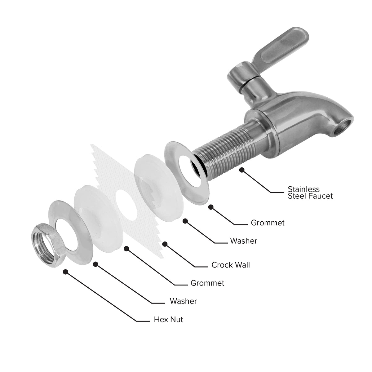 Porcelain Ceramic Crock Water Dispenser with Stainless Steel Faucet and Lid E319