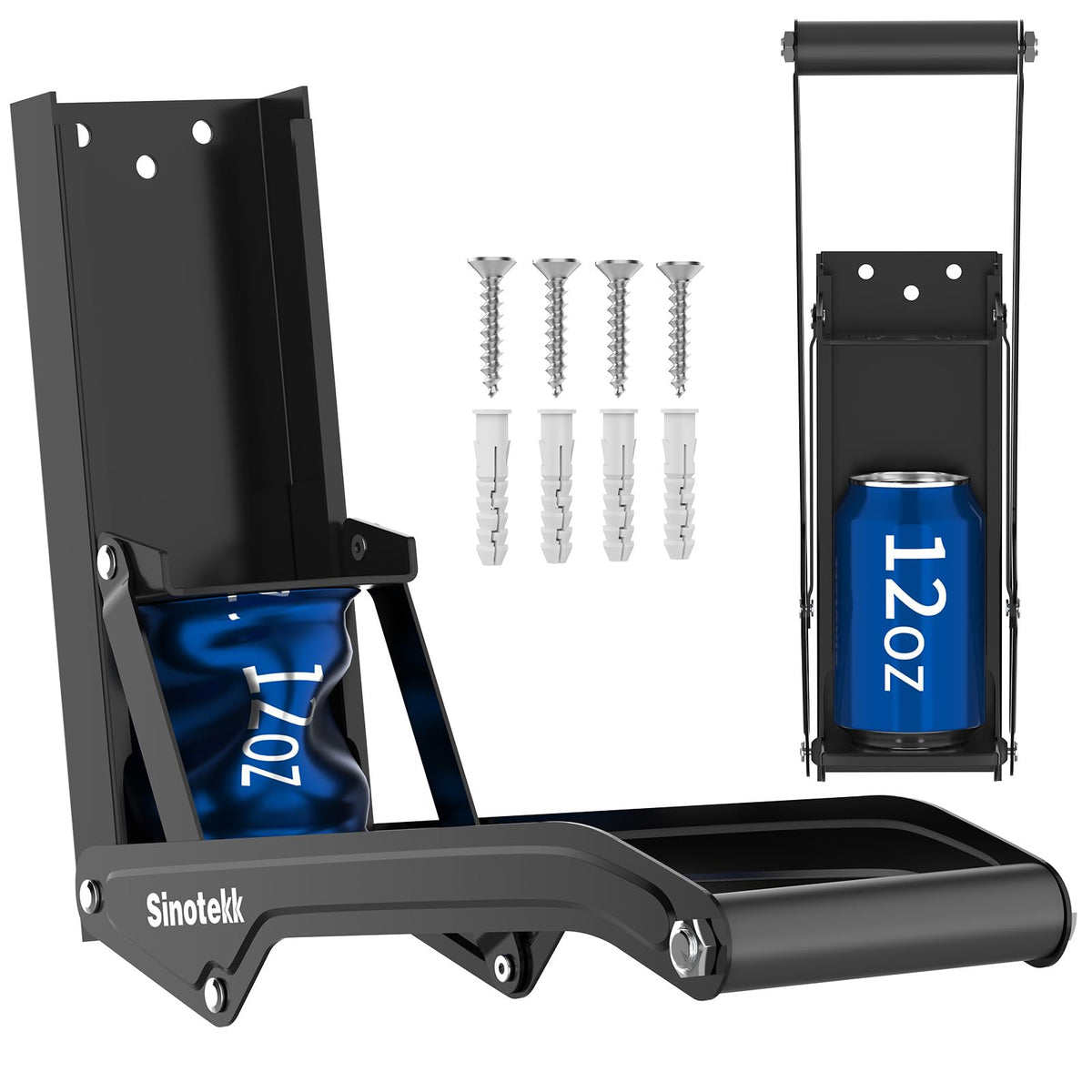 16 oz Wall Mounted Steel Can Crusher with Bottle Opener Z797288