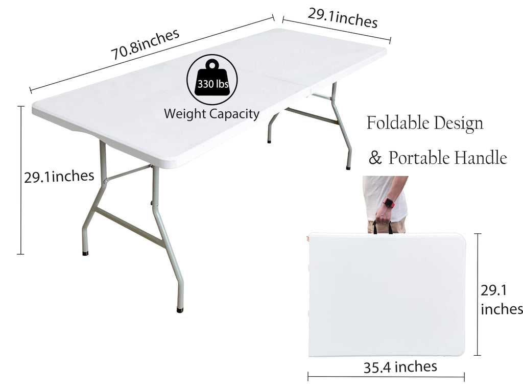 6ft Heavy Duty Plastic Folding Table O872888