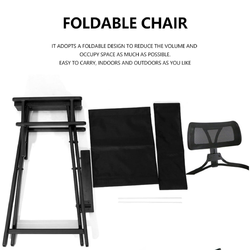 Extra Tall Foldable Makeup Artist Stool Chair with Head Rest W66582