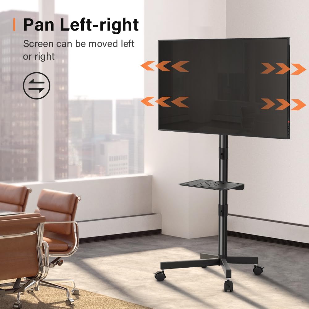 Mobile TV Cart for 23 to 65 inch Flat Screen TVs on Wheels Q8658