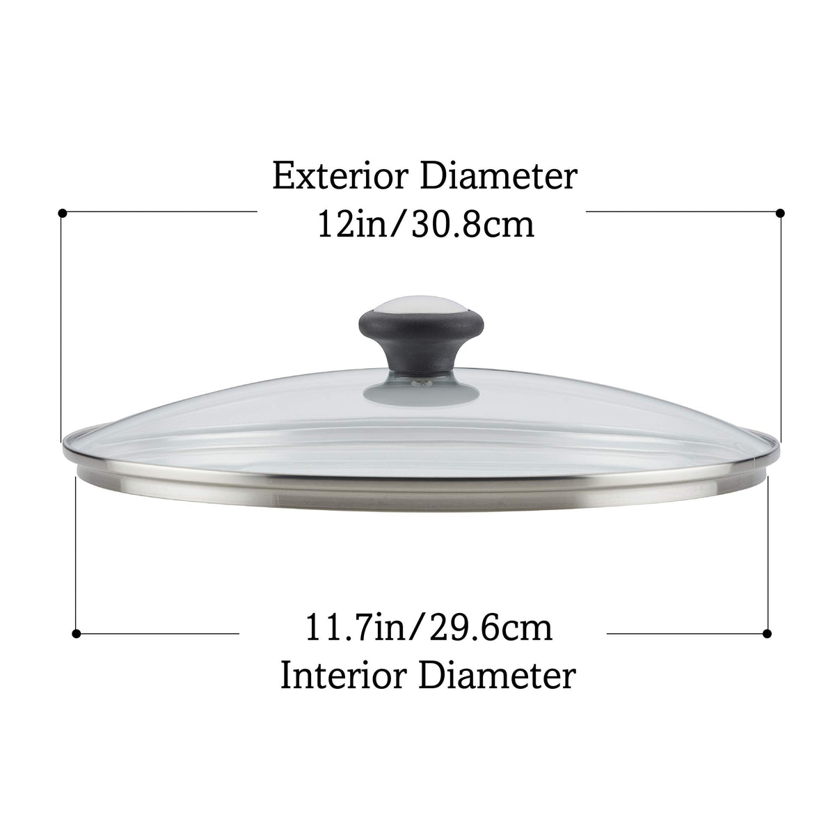 Glass Replacement Lid for Pots and Saucepans, 12 Inch P709
