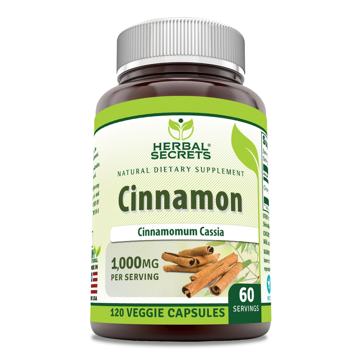 Cinnamon Supplement 1000 Mg 120 Veggie Capsules G2846