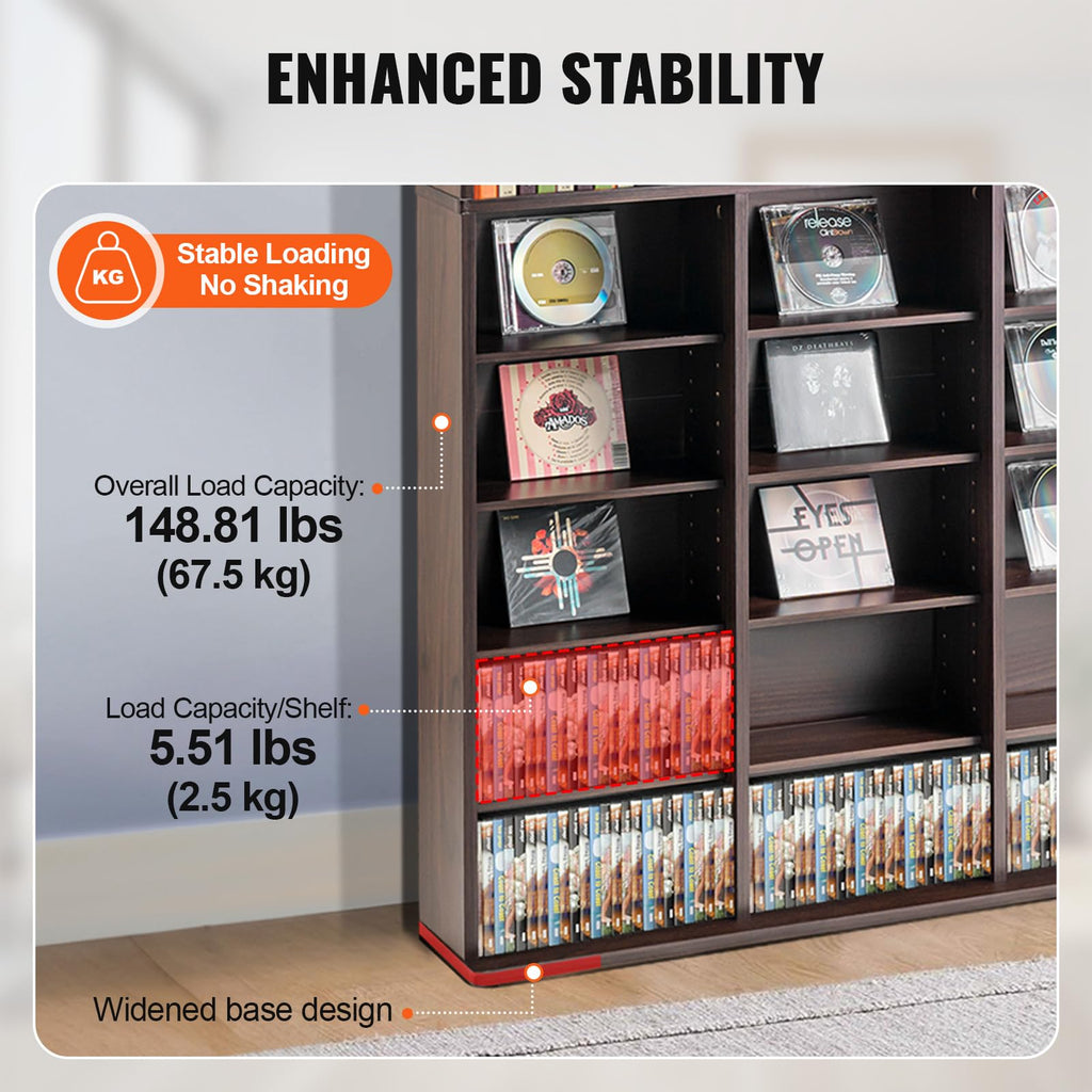 Espresso 9-Layer Media Storage Cabinet D74491