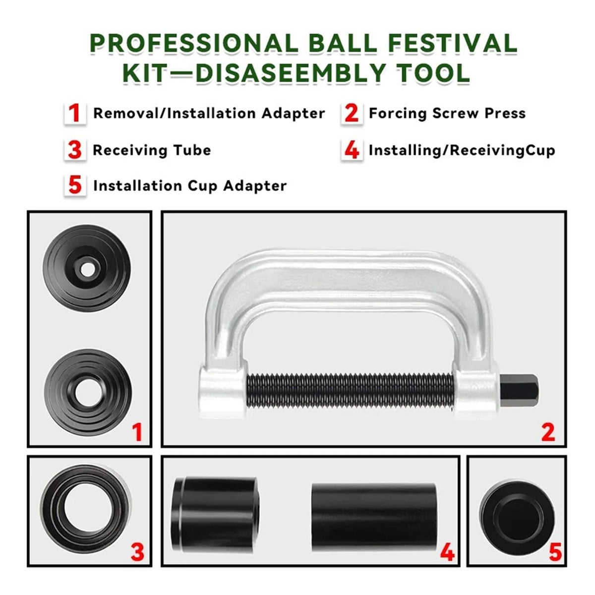 Heavy Duty Ball Joint Press & U-Joint Removal Tool Kit with 4x4 Adapters R23202