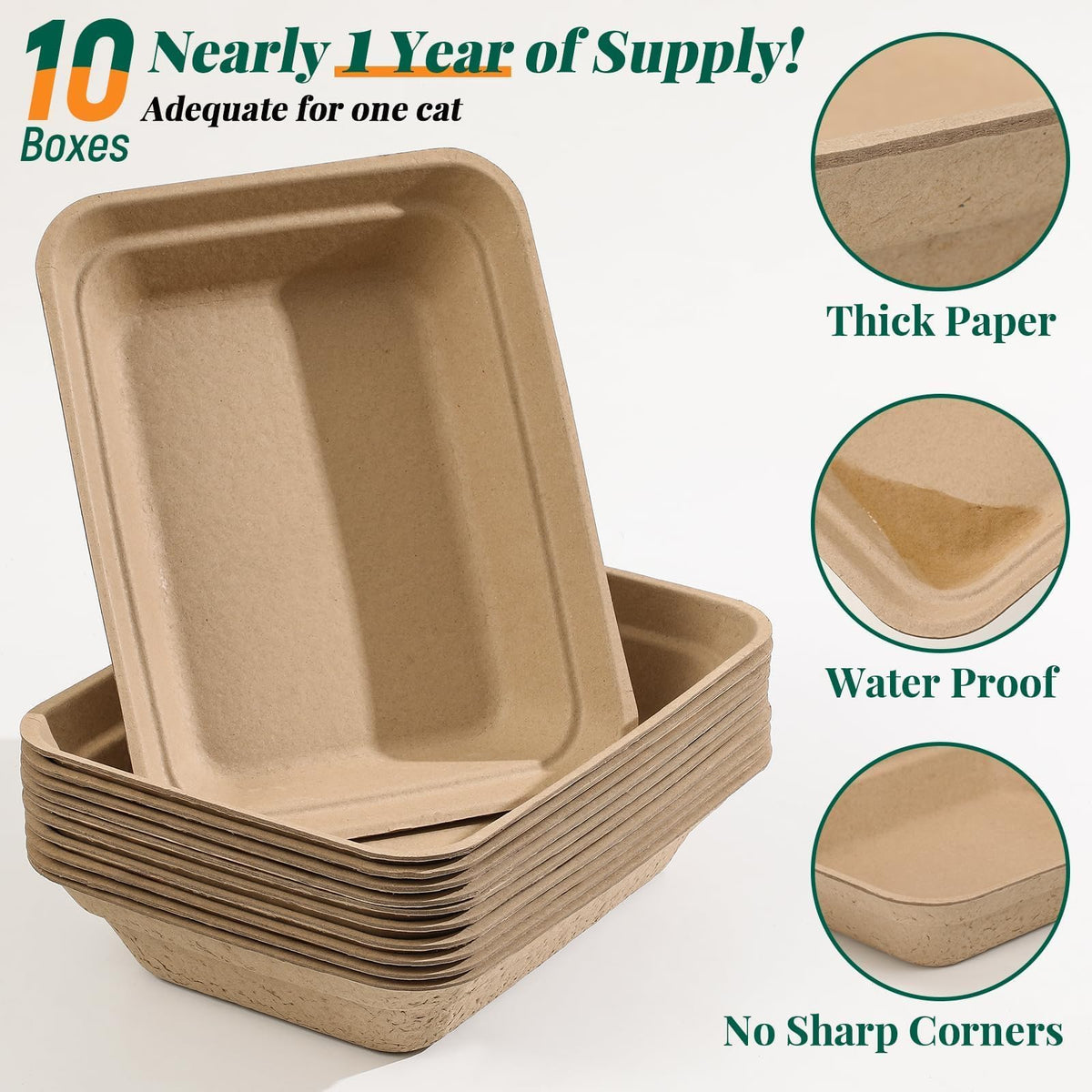 10-Pack Disposable Litter Box Q5657