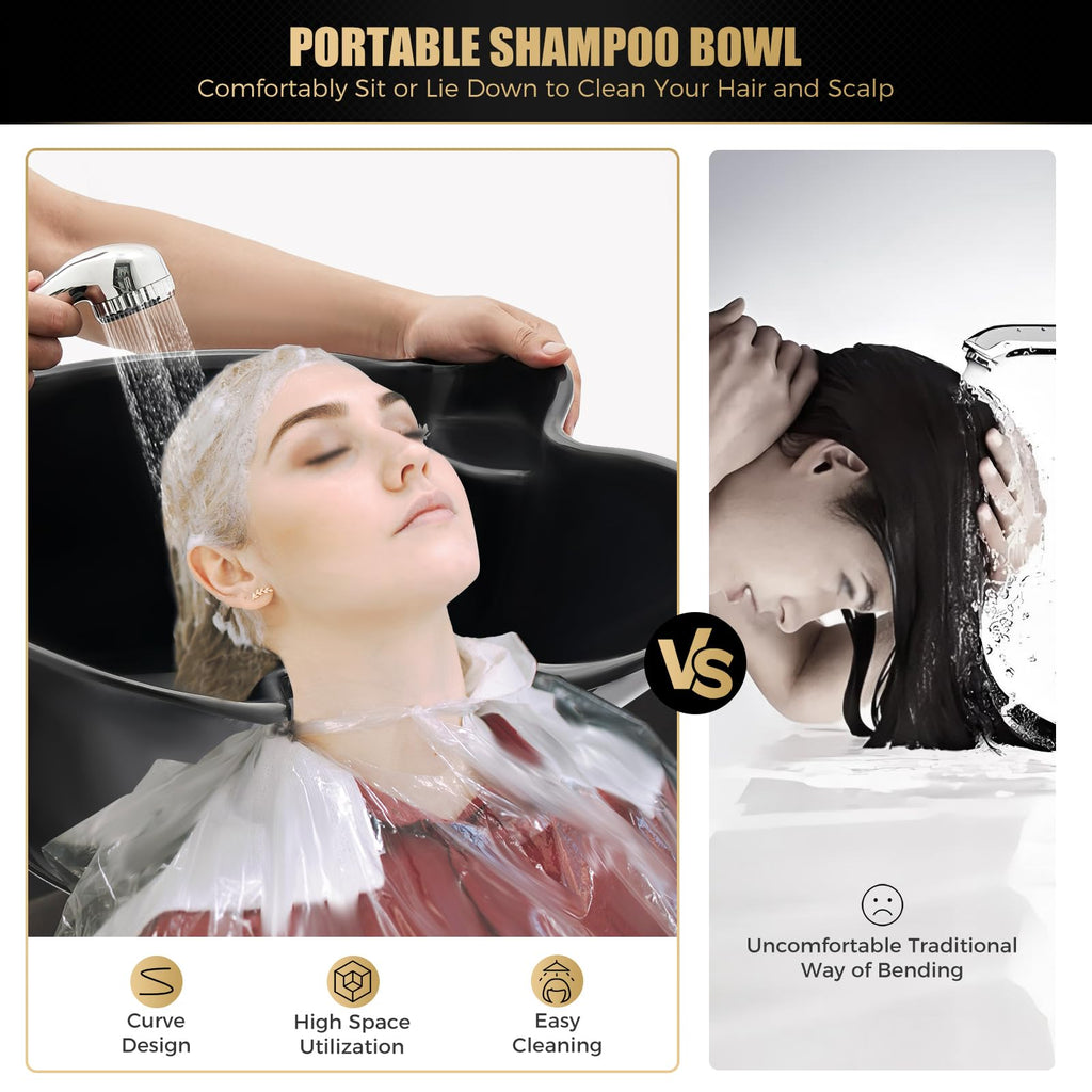 Adjustable Portable Shampoo Bowl with 2 Buckets J4073
