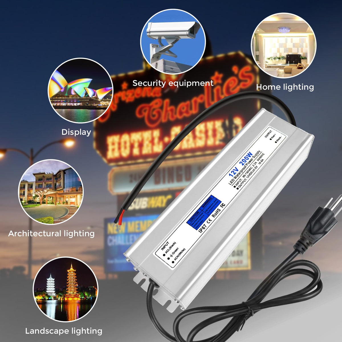200W IP67 Waterproof 12V LED Driver K801