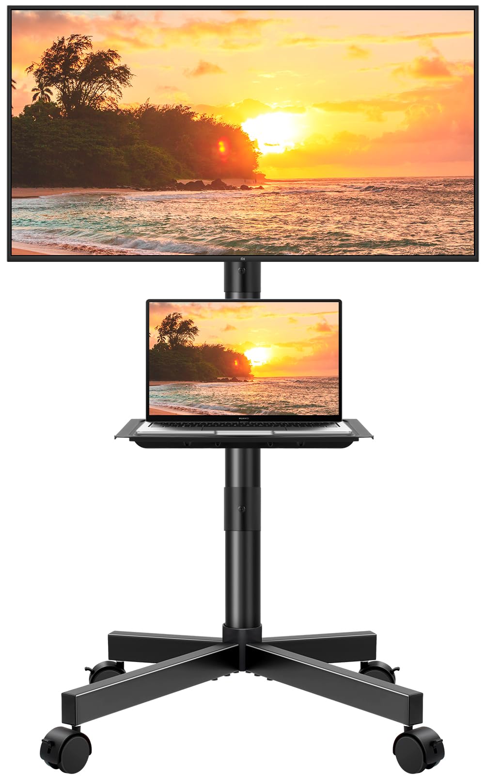 Mobile TV Cart for 23 to 65 inch Flat Screen TVs on Wheels Q8658
