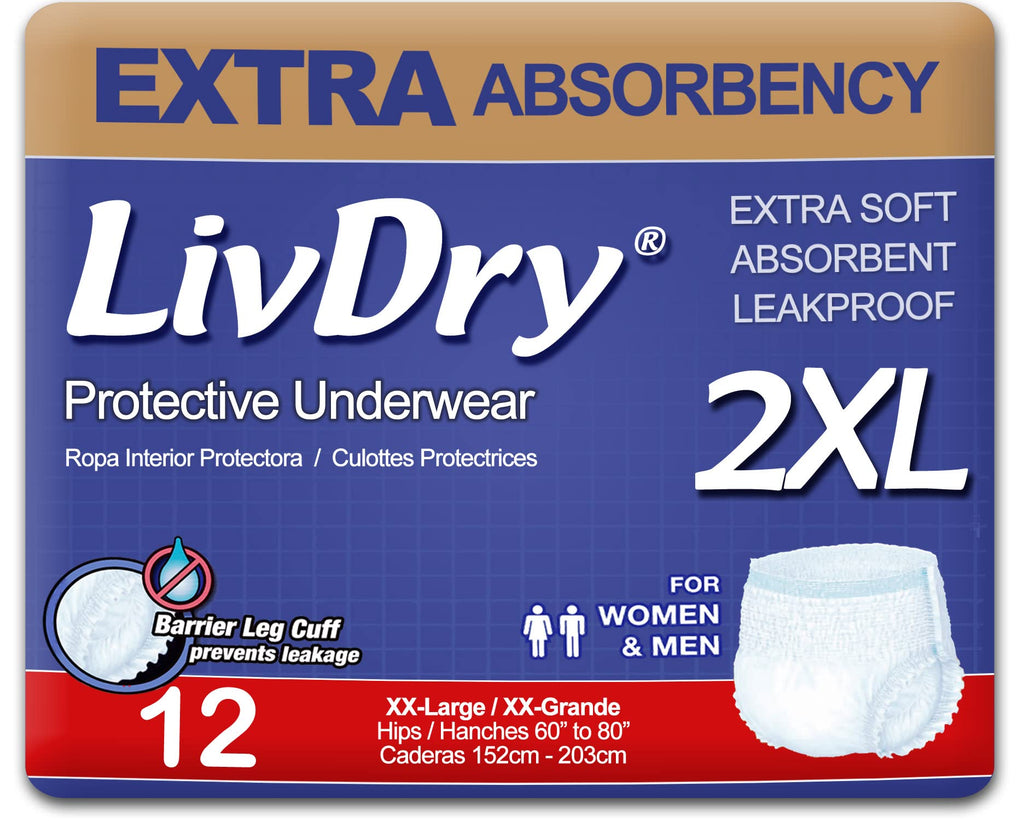 XXL Incontinence Underwear and XL Booster Pads Bundle B9272