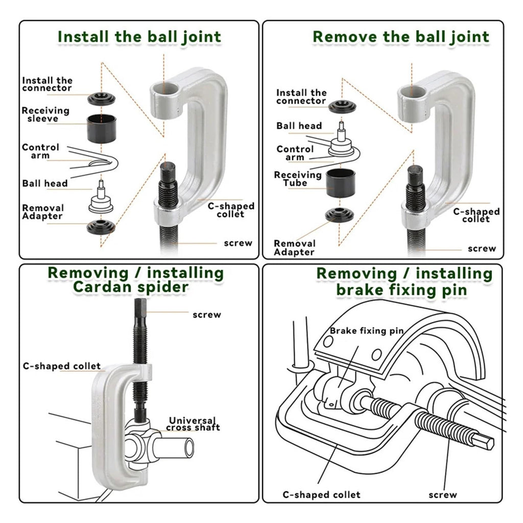 Heavy Duty Ball Joint Press & U-Joint Removal Tool Kit with 4x4 Adapters R23202