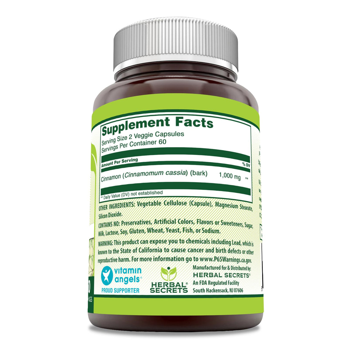 Cinnamon Supplement 1000 Mg 120 Veggie Capsules G2846