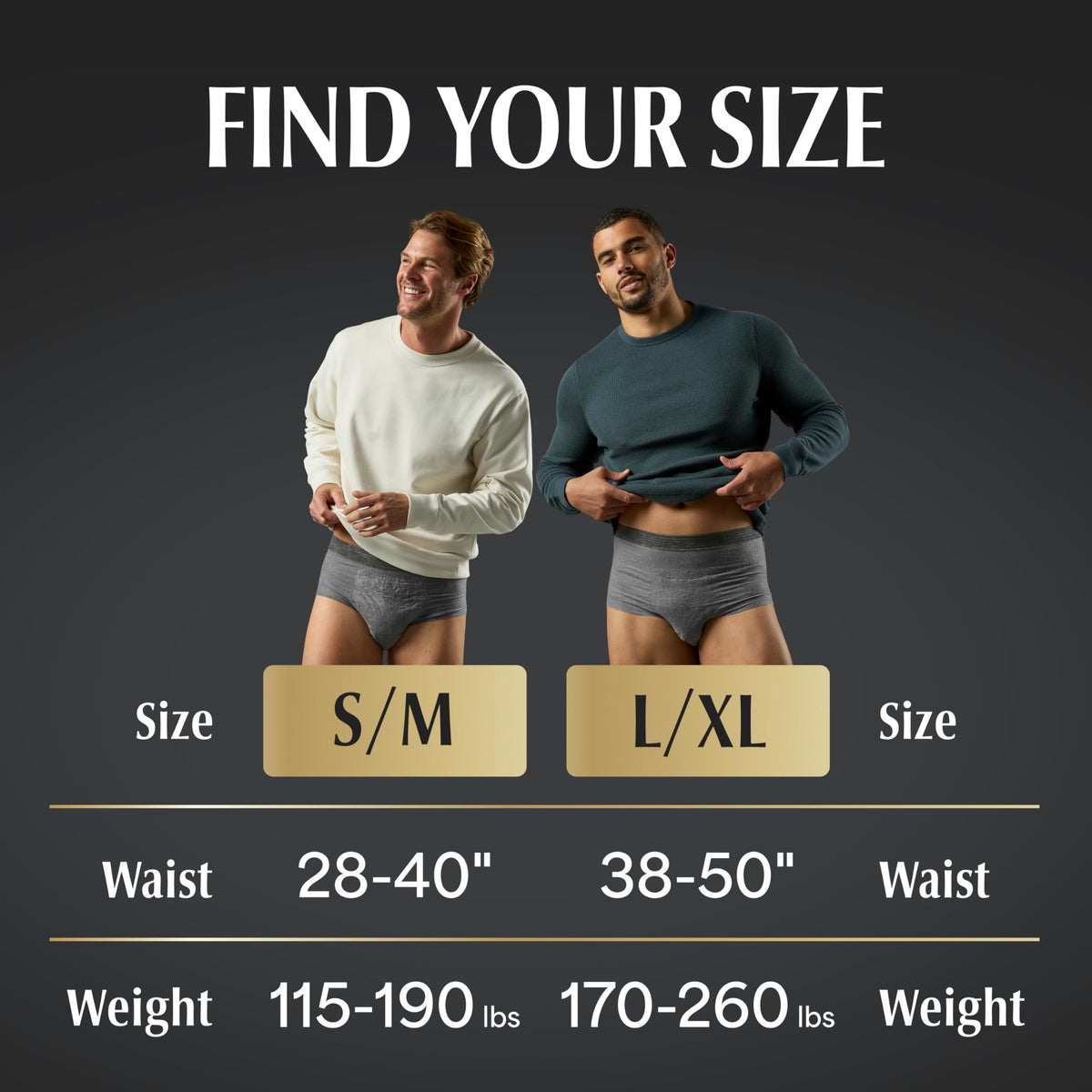 L/XL Incontinence Underwear for Men, 12 Count I836852