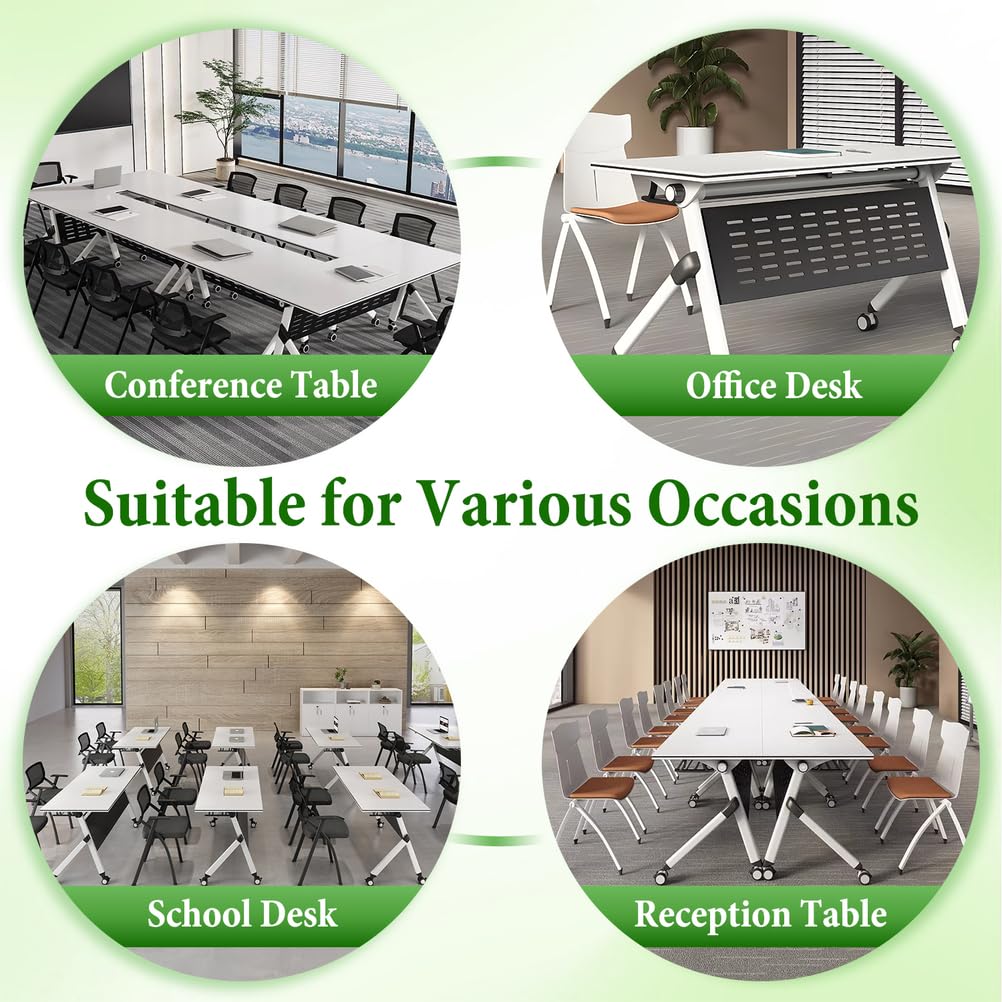 Folding Conference Table with Locking Wheels, 8 Pack, 63x24x30 Inch R7327
