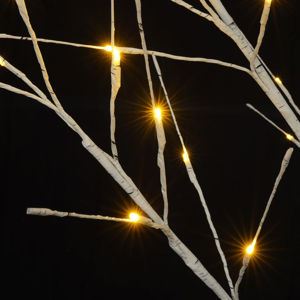 White Birch Tree Set with 246 LED Lights N6678