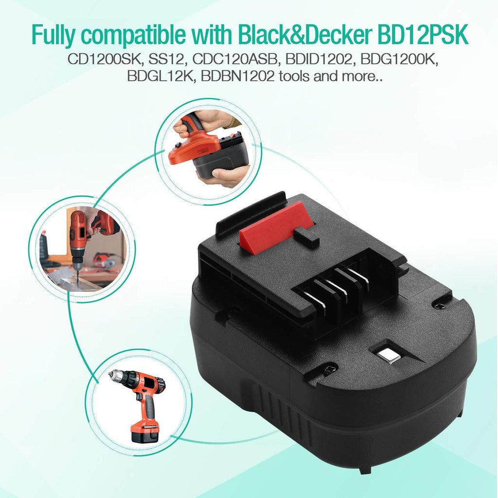 12V 3700mAh NI-MH Replacement Battery J4849
