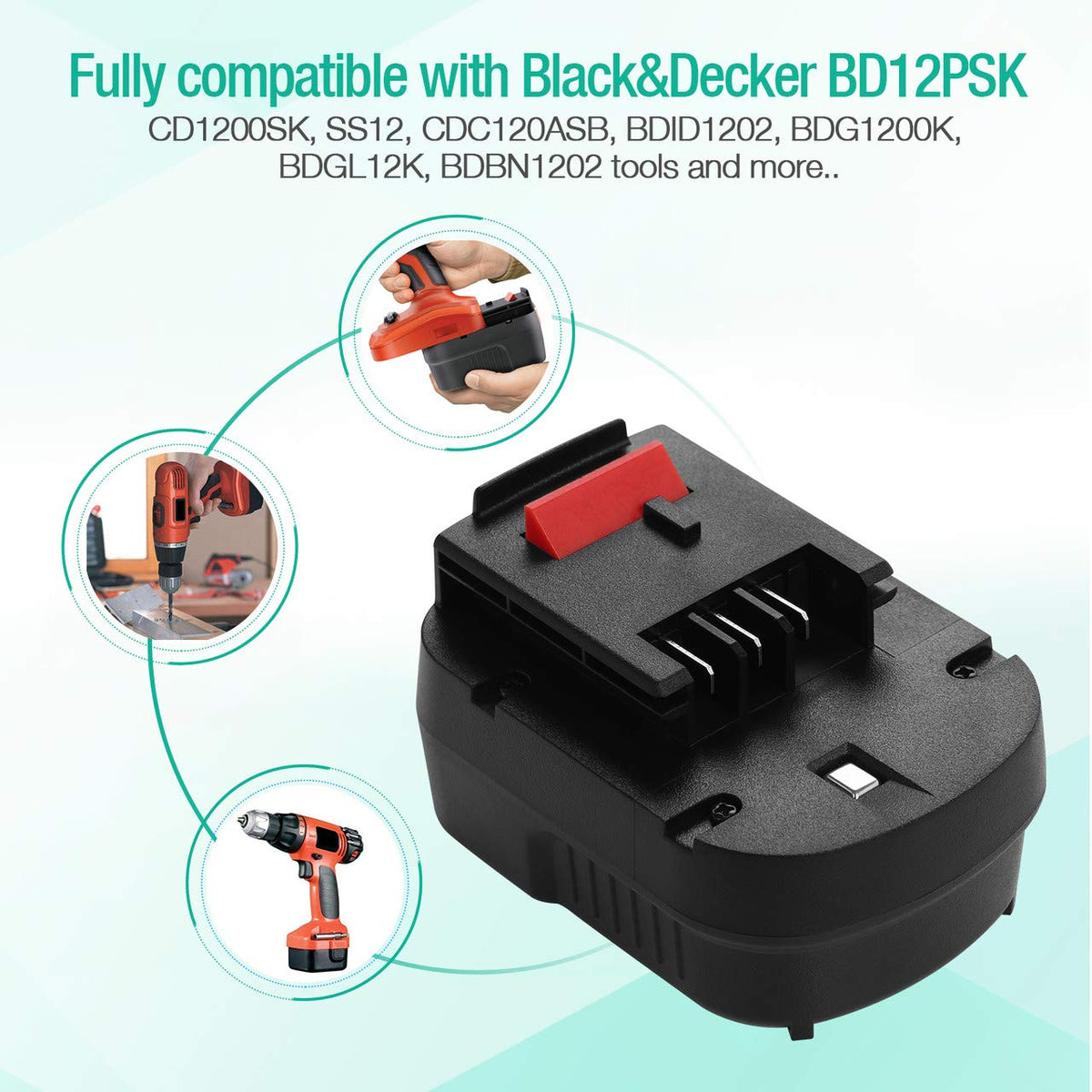 12V 3700mAh NI-MH Replacement Battery J4849