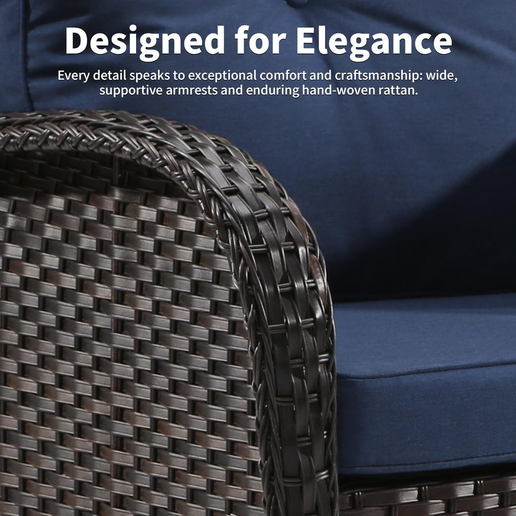 72" Wicker 3-seat Sofa with Cushions, PE Rattan & Steel Frame N497222