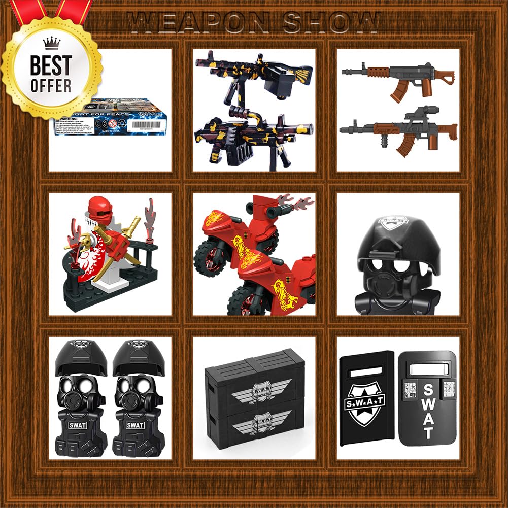 Military Weapon Set with Helmet Body Armor Cloak and Motorcycles B7707