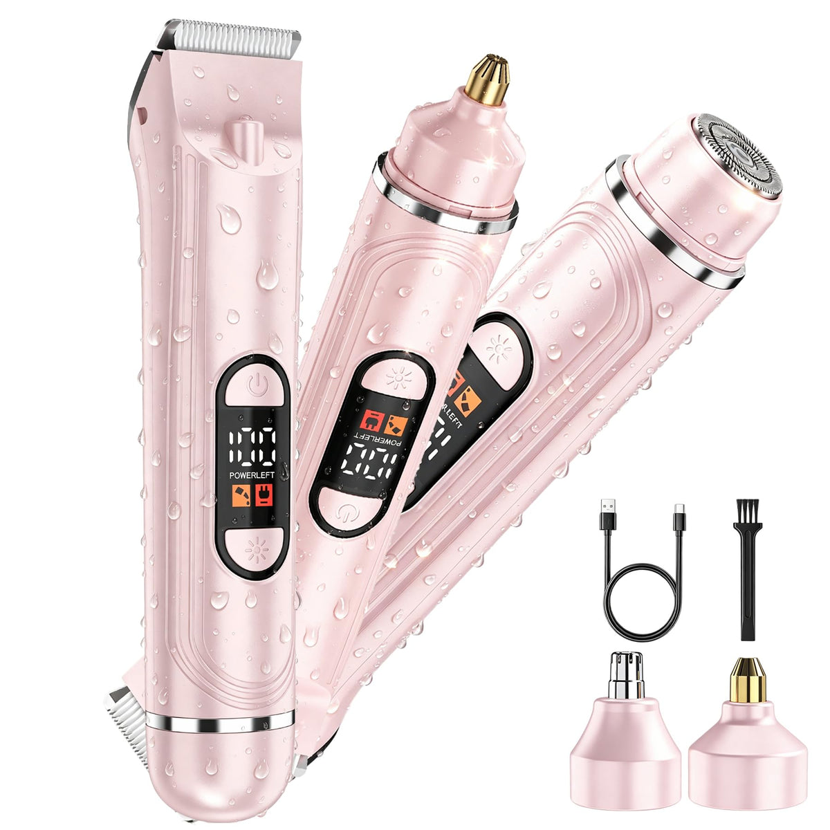 Waterproof Rechargeable Electric Razor with 2 Heads T792