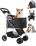 Foldable 4 Wheels Pet Stroller with Detachable Carrier P105075