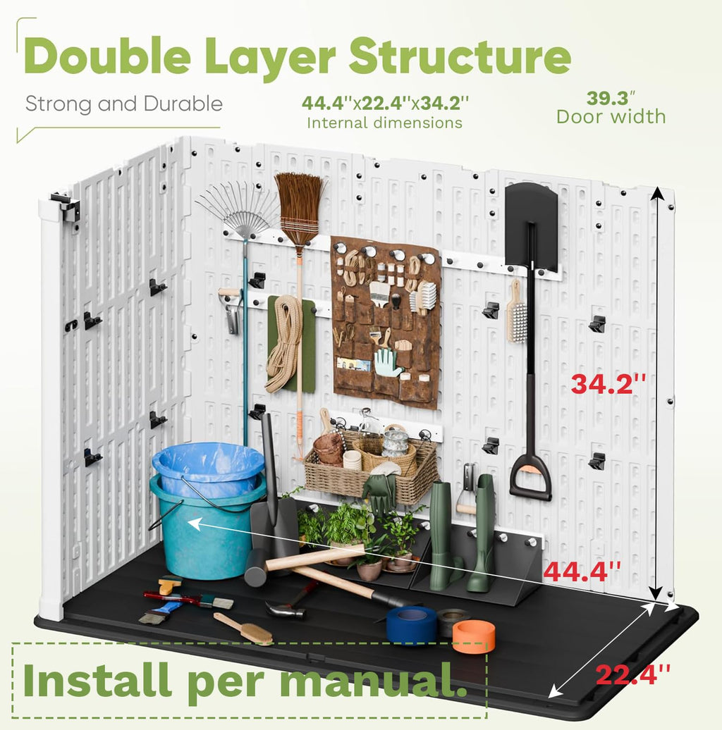 White 26 Cu Ft Lockable Outdoor Storage Cabinet L825661