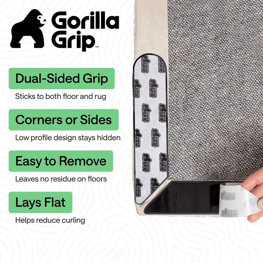 Extra Long Rug Grippers, 8 Pack Black K848