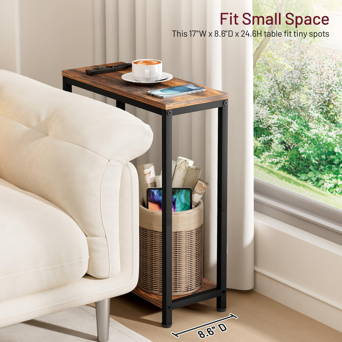 Narrow 2 Tier Side Table L3520