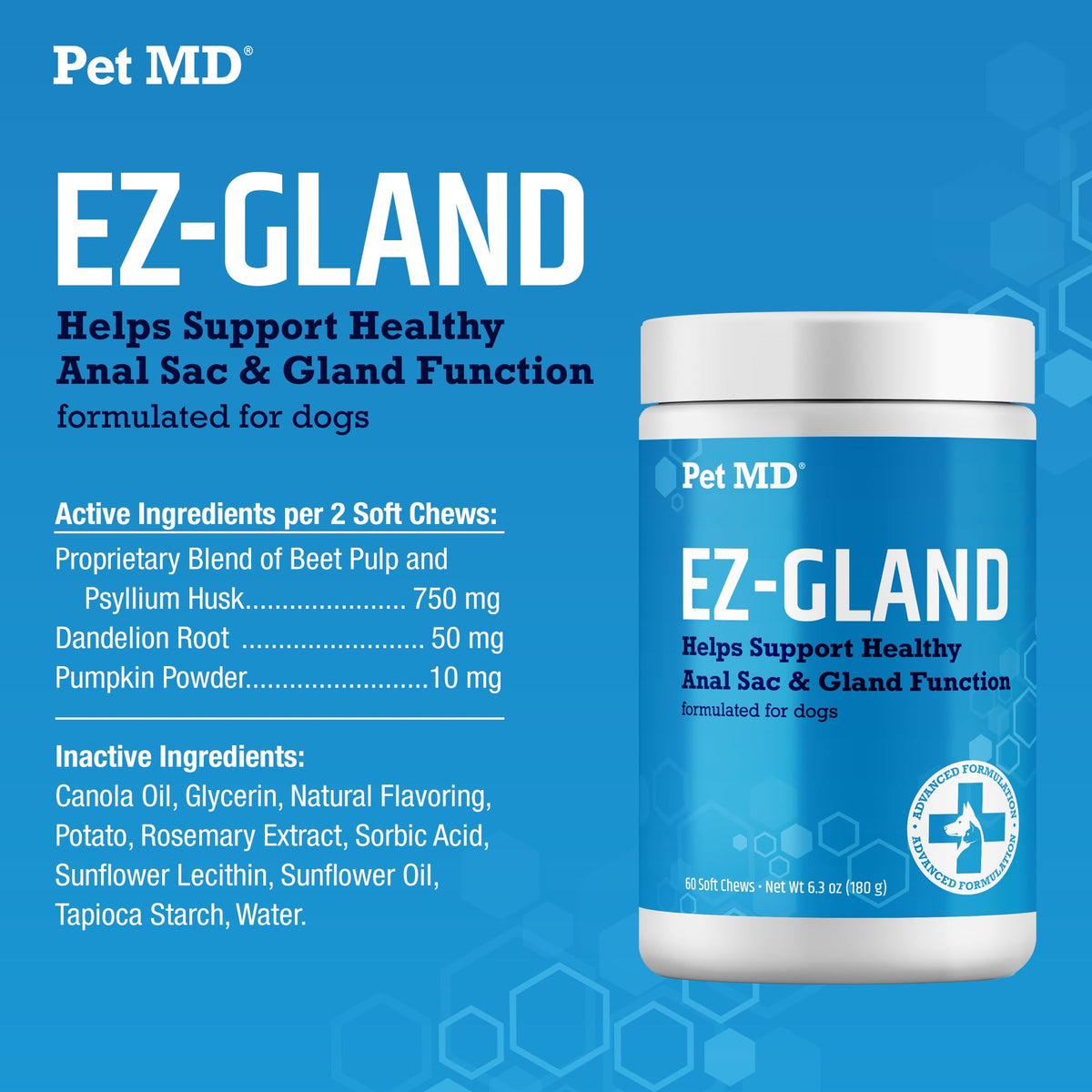 Dog Anal Gland Chews with Pumpkin and Fiber 60ct B555