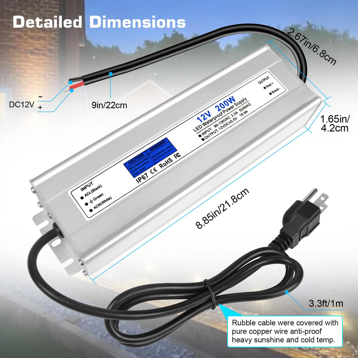 200W IP67 Waterproof 12V LED Driver K801
