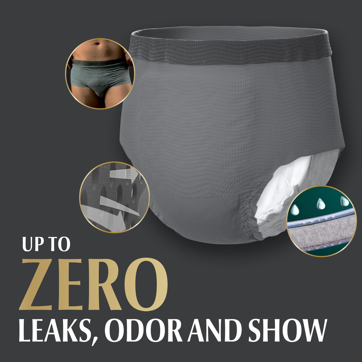L/XL Incontinence Underwear for Men, 12 Count I836852