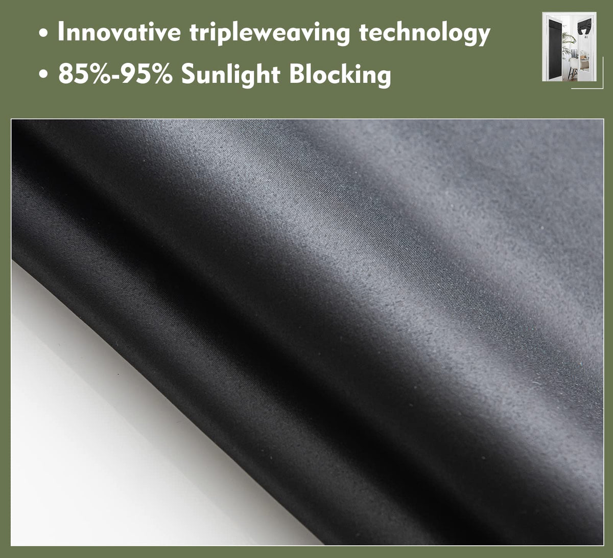 Blackout Tie Up Door Curtain 1 Panel B5148