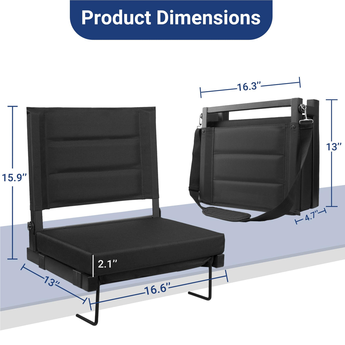 Bleachers Stadium Seat with Back Support and Cushion E171037