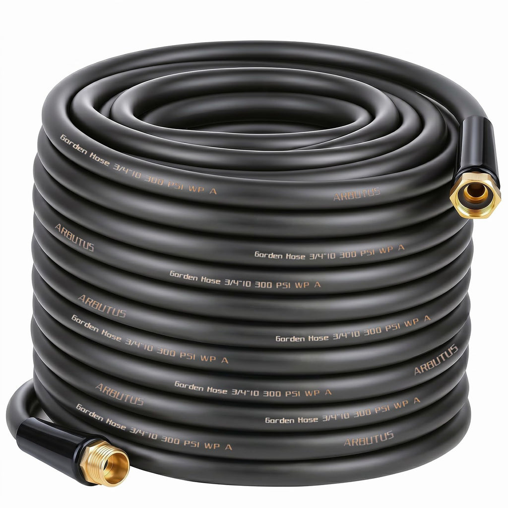 3/4" x 100ft 5-Layer Heavy Duty Brass Rubber Garden Hose M527930