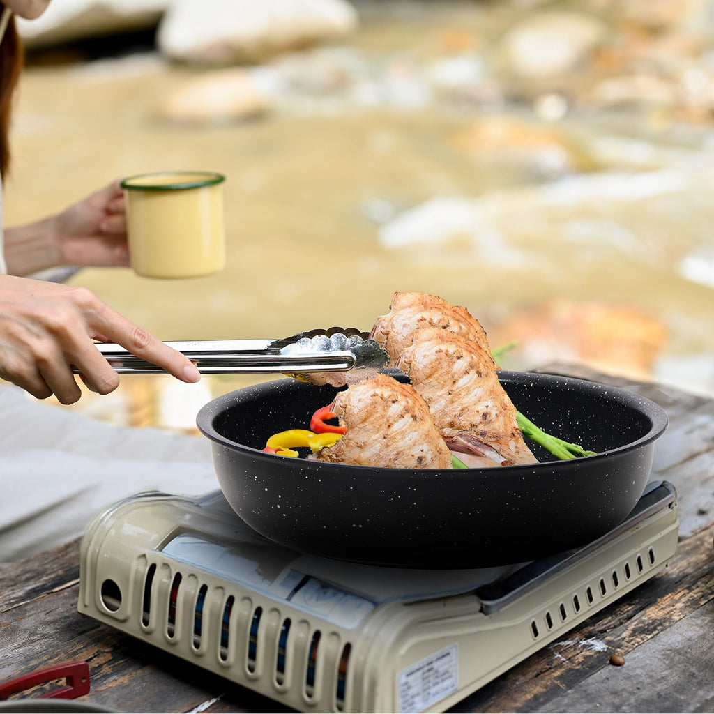 12-Piece Nonstick Cookware Set with Detachable Handle, Black R371