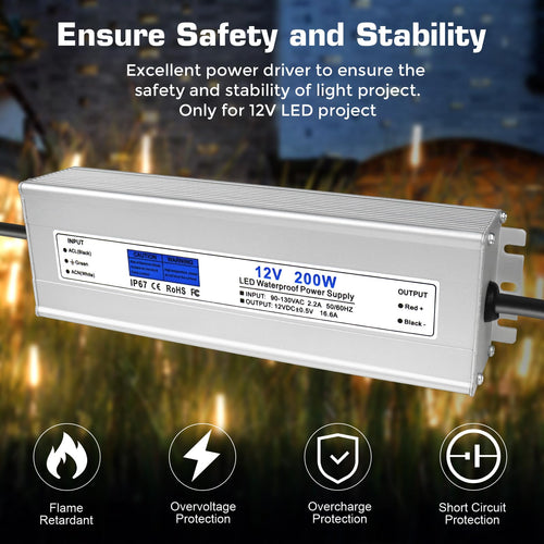 200W IP67 Waterproof 12V LED Driver K801