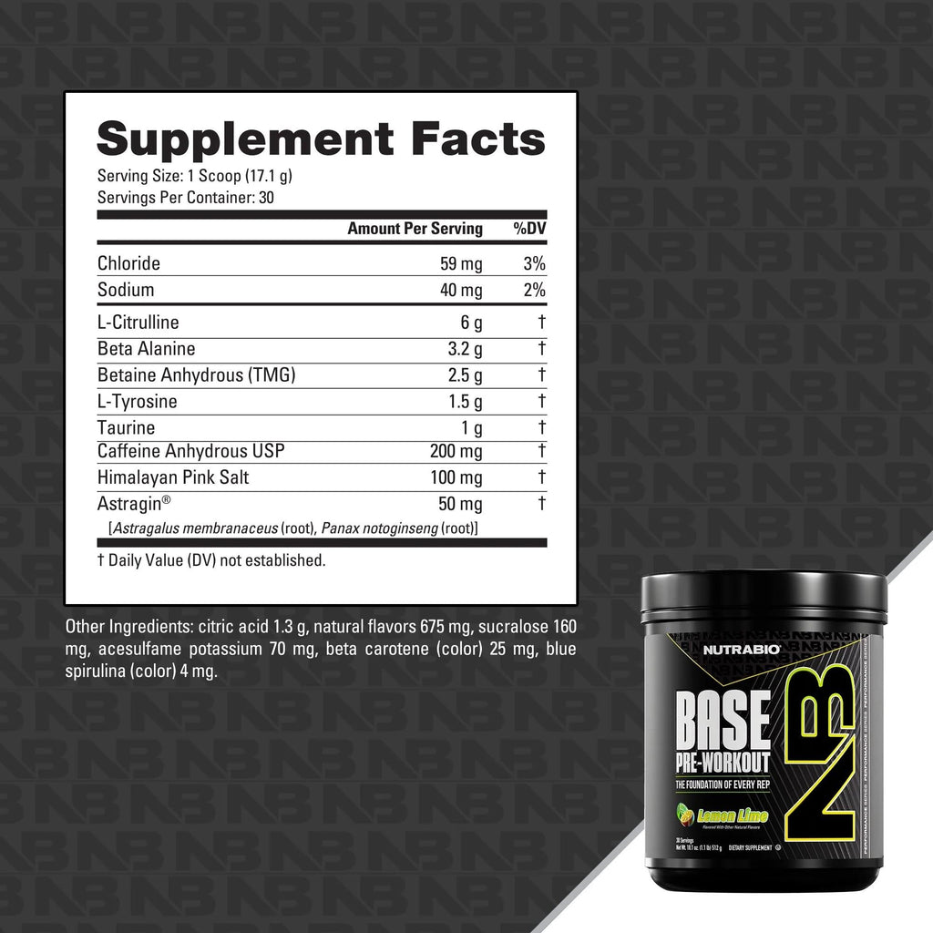 Sugar Free Pre-Workout Powder 30 Servings Lemon Lime X68243