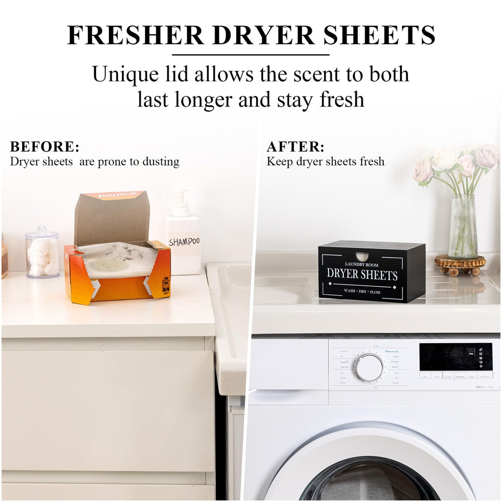 Black Dryer Sheet Holder with Lid H167