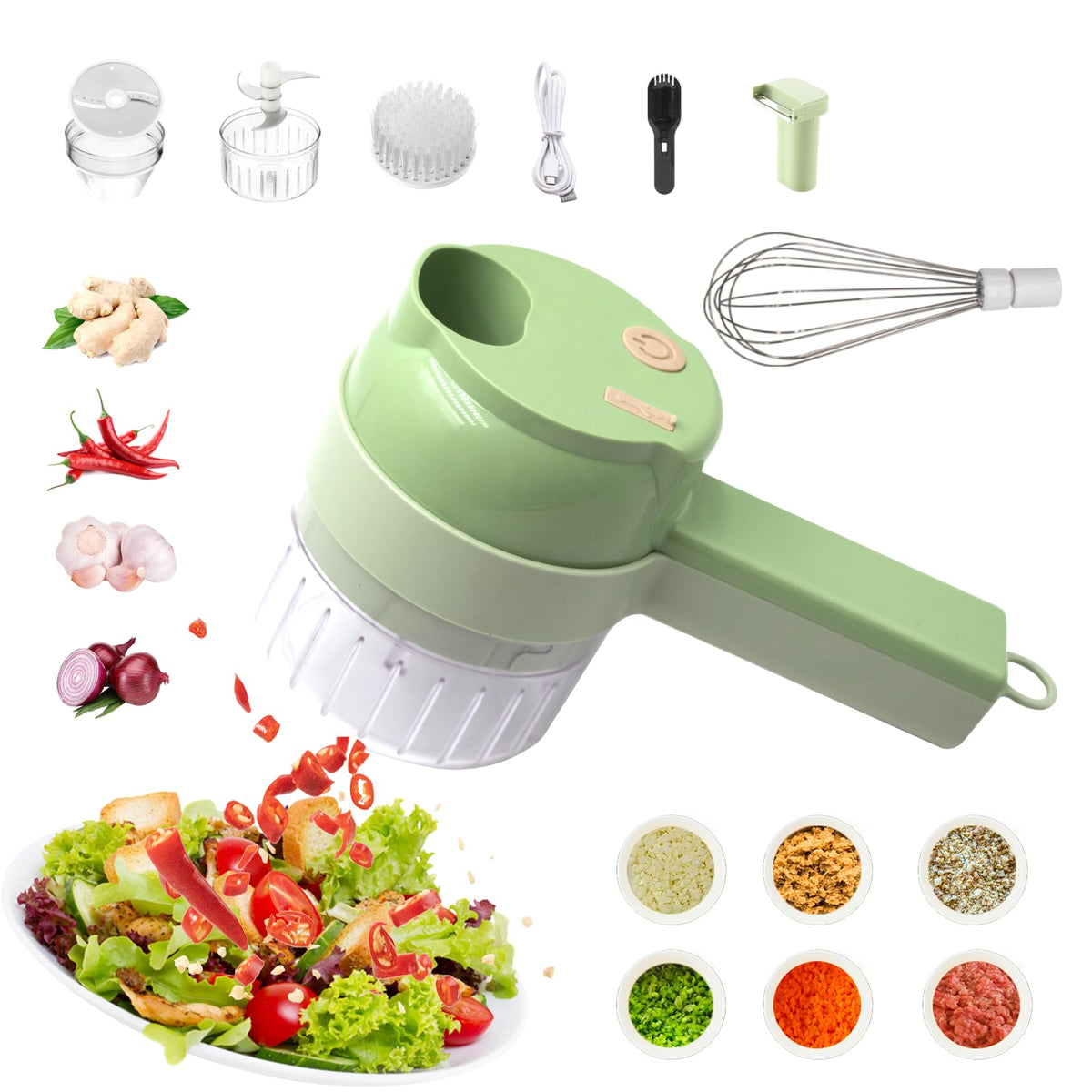 4 in 1 Portable Electric Vegetable Cutter Set V63456