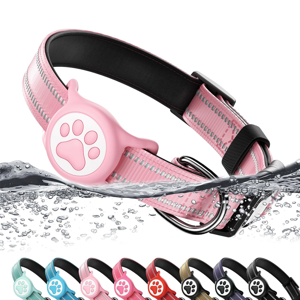 Pink IP68 Waterproof Dog Collar N526731
