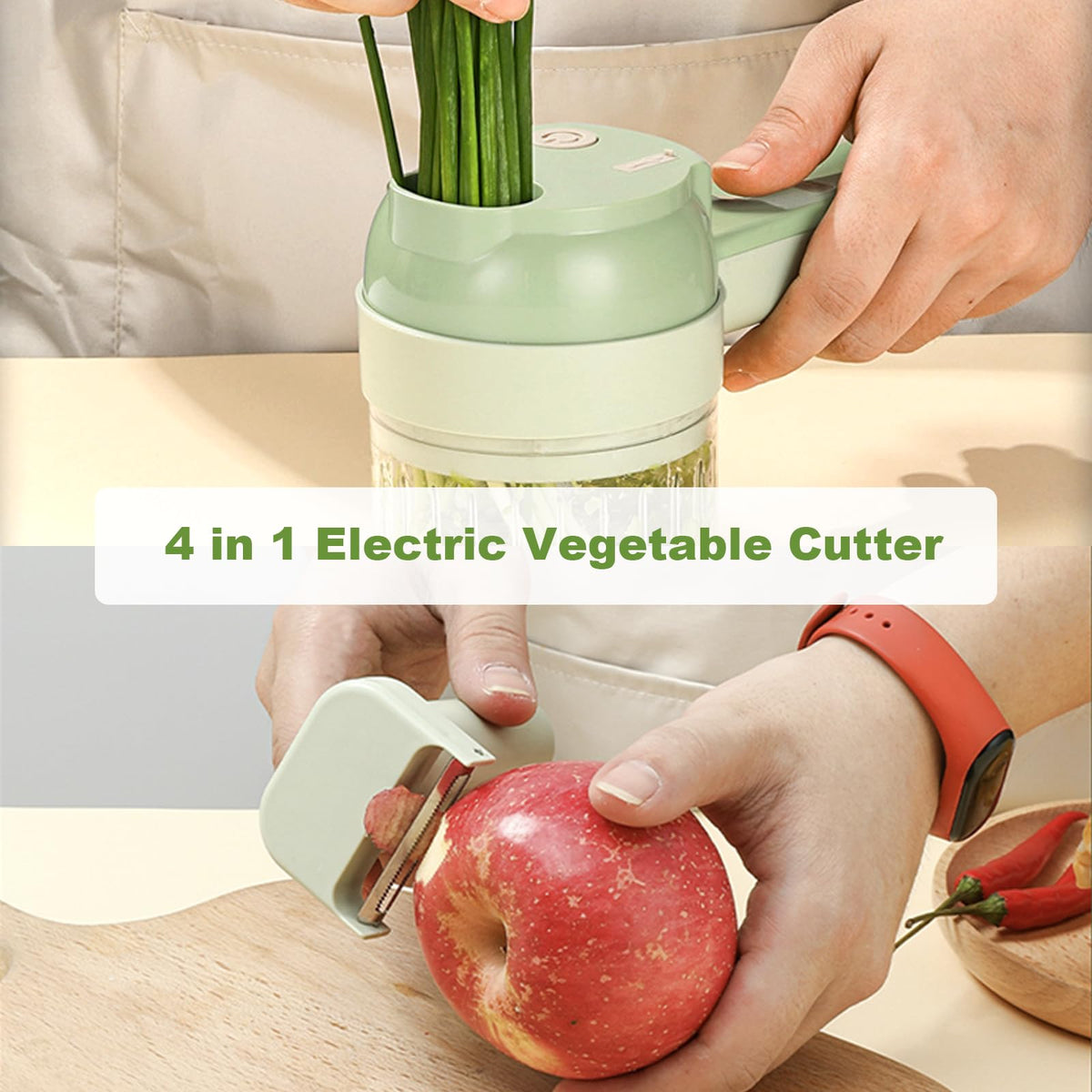 4 in 1 Portable Electric Vegetable Cutter Set V63456
