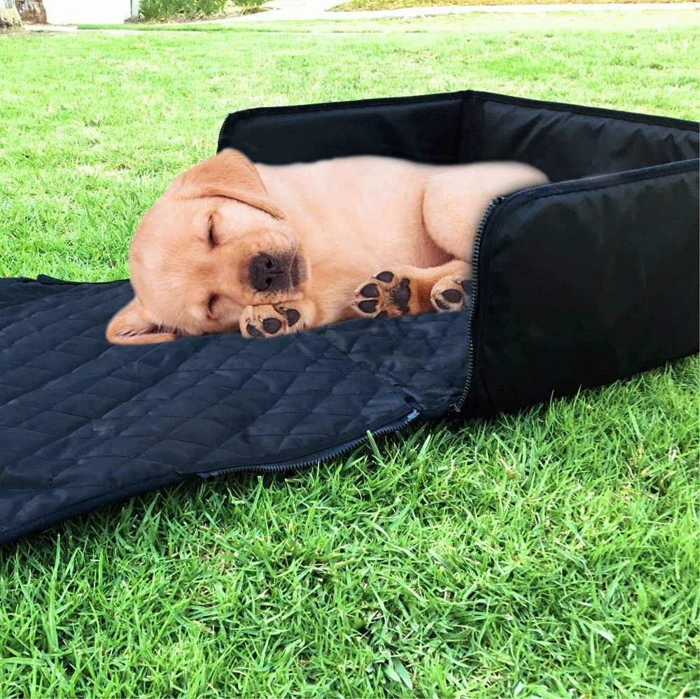 Black 2 in 1 Waterproof Dog Car Seat Cover with Safety Belt Q574