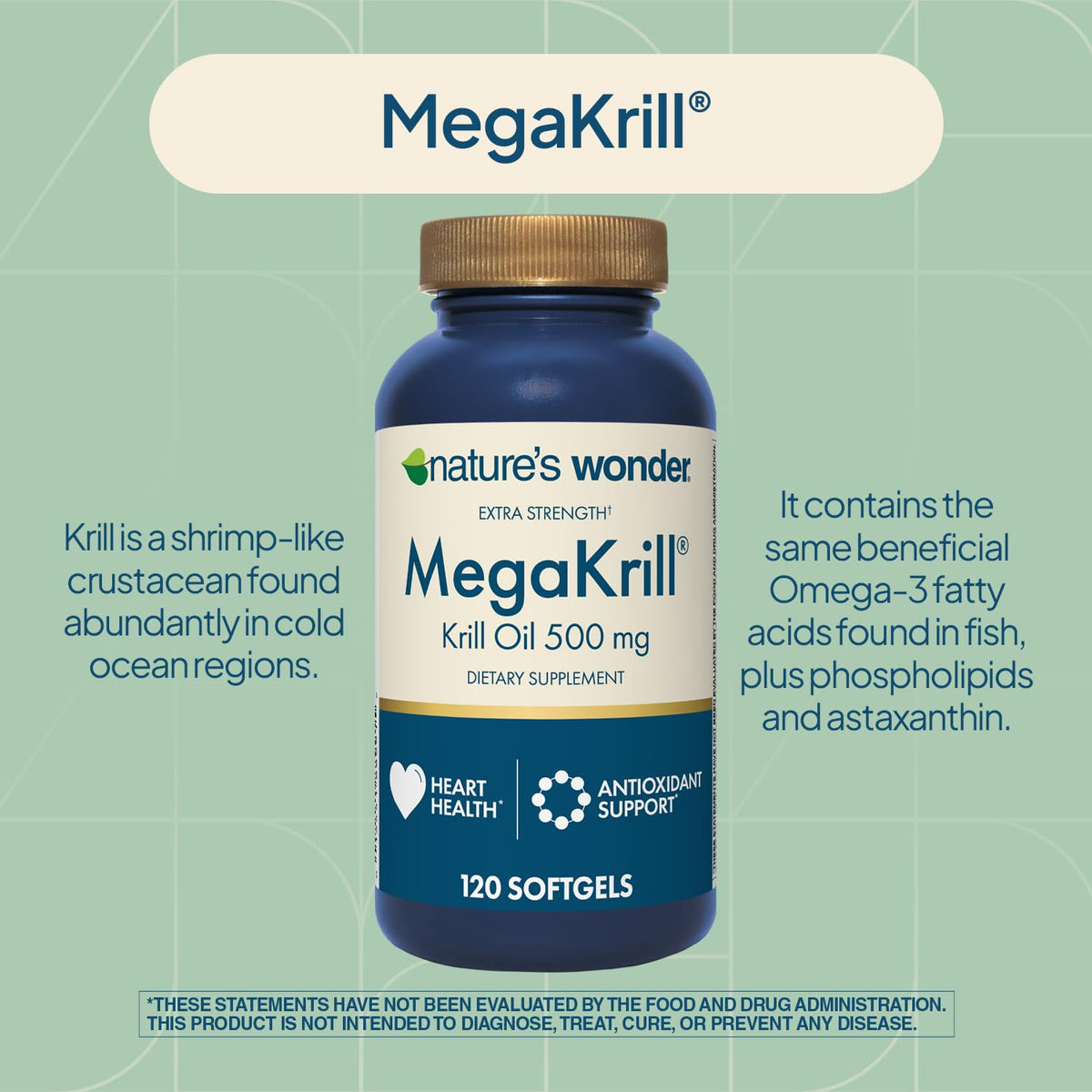 Krill Oil 500mg EPA & DHA 120 Softgels U7818